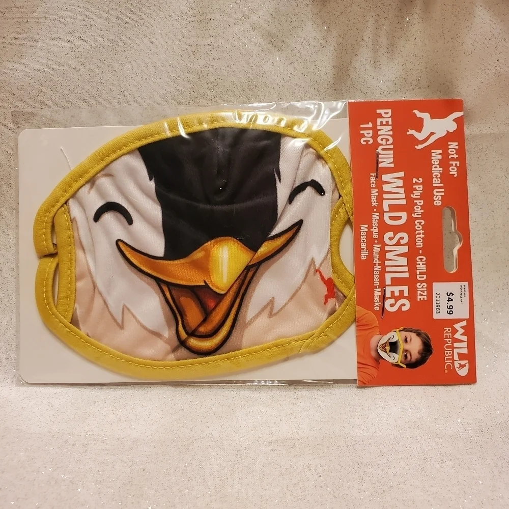 𝅺$3/$12 New - Wild Republic - Wild Smiles - Reusable, Washable Face Mask / child